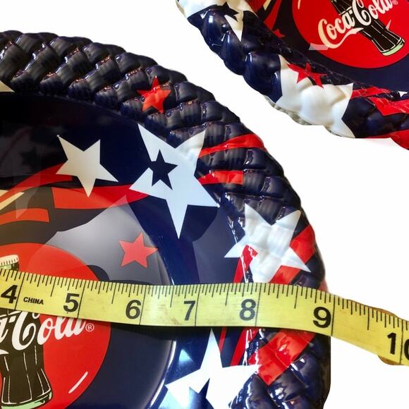 Coca-Cola Patriotic Plasticware Tray, 2-Plates, 2-Bowls, Chip dip Tray Bundle - Picture 8 of 13